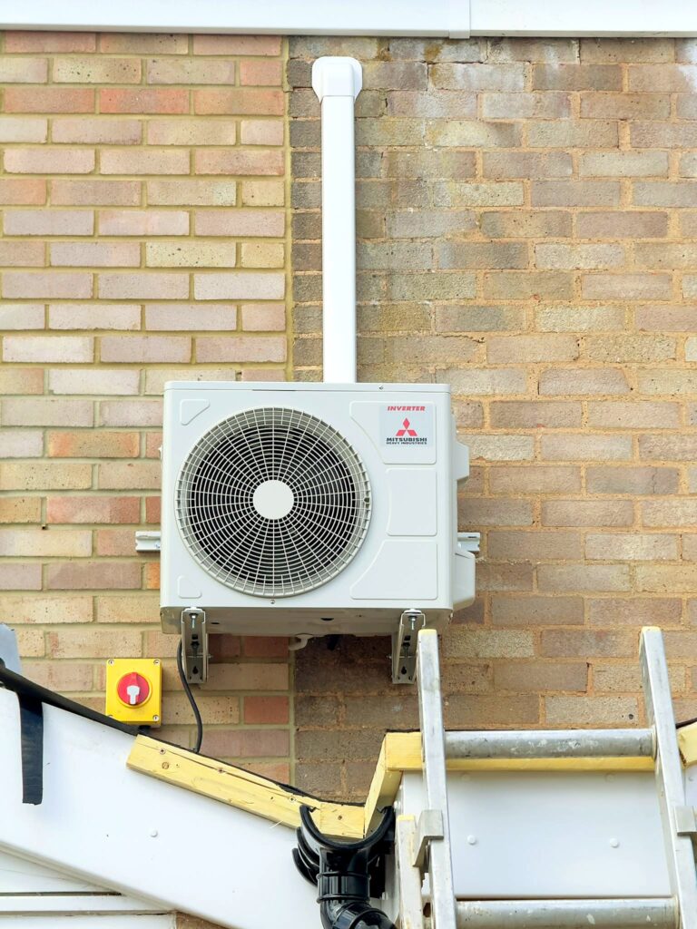 Mitsubishi outdoor unit with isolator switch – air conditioning Dorking